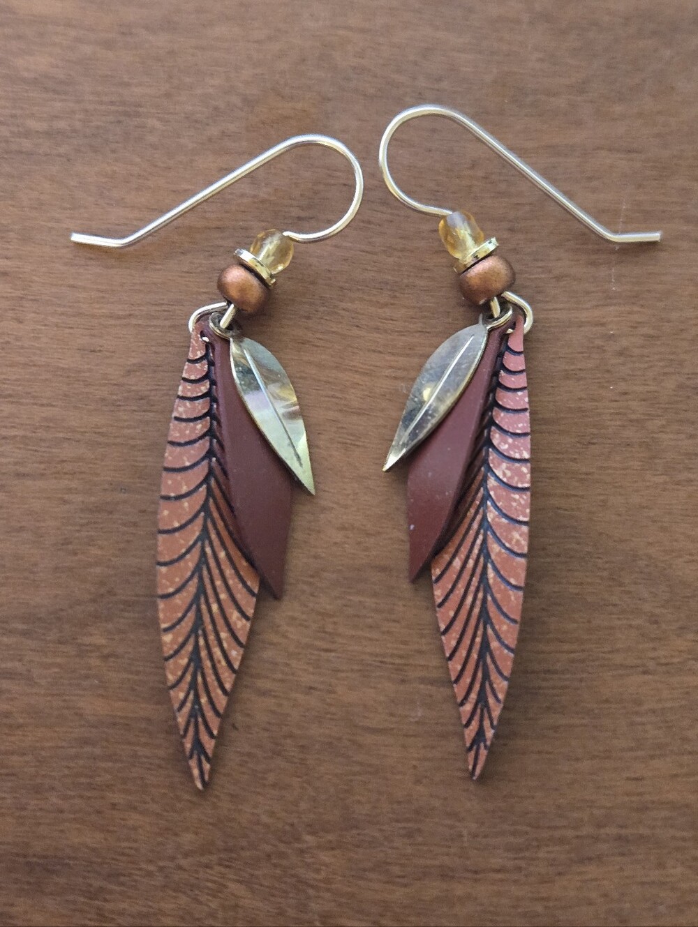 Vintage Gold-Filled 3-Leaf Earings - Set Of 2